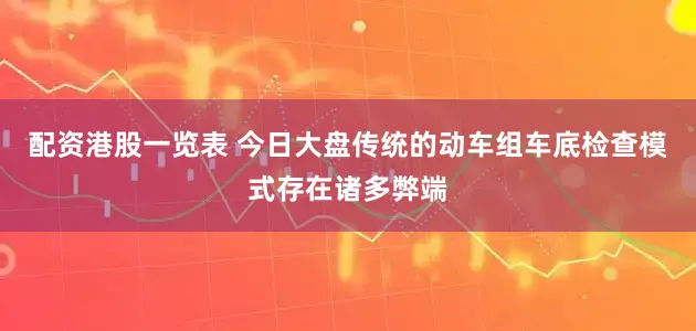 配资港股一览表 今日大盘传统的动车组车底检查模式存在诸多弊端