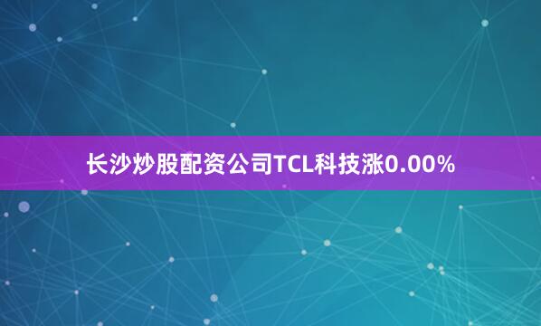长沙炒股配资公司TCL科技涨0.00%